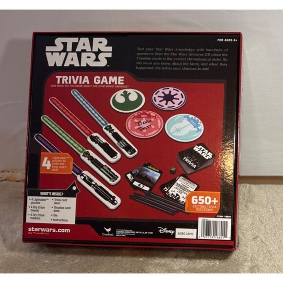 Star Wars Trivia Game With 650+ Questions & Lightsaber Scorekeepers By Disney - Picture 3 of 12